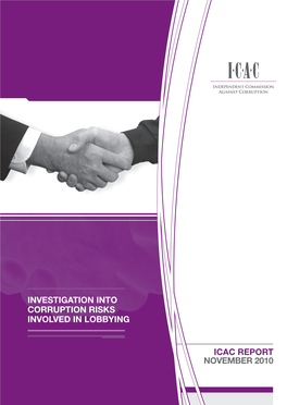 Investigation Into Corruption Risks Involved in Lobbying