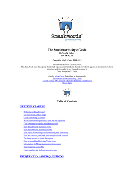 Smashwords Style Guide by Mark Coker Rev 08.02.11