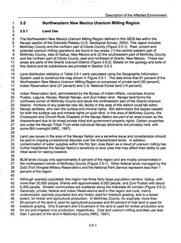 1 *3.5 Northwestern New Mexico Uranium Milling Region