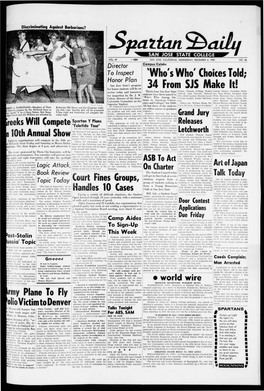 Spartanctily SAN JOSE STATE COLLEGE VOL 47 SAN JOSE, CALIFORNIA, WEDNESDAY, DECEMBER 2, 1959 NO