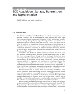 ECG Acquisition, Storage, Transmission, and Representation