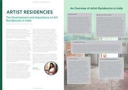 Artist Residencies in India ARTIST RESIDENCIES