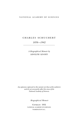 Charles Schuchert 1858-1942