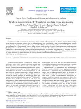 Gradient Nanocomposite Hydrogels for Interface Tissue Engineering Lauren M