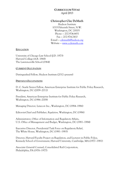 Christopher Clay Demuth Hudson Institute 1015 Fifteenth Street, N.W