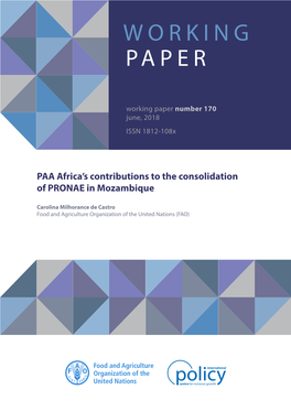 PAA Africa's Contributions to the Consolidation of PRONAE In