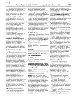 Federal Register/Vol. 75, No. 75/Tuesday, April 20, 2010