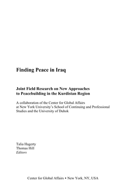 Finding Peace in Iraq