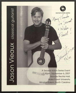 2007 Jason Vieaux Signed Event Program