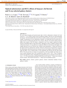 Optical Substructure and BCG Offsets of Sunyaev–Zel'dovich and X-Ray