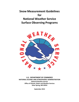 Snow Measurement Guidelines for National Weather Service Surface Observing Programs