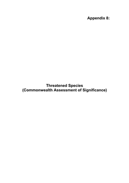 Commonwealth Assessment of Significance)