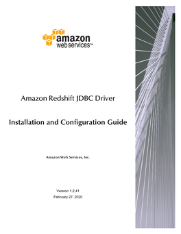 Amazon Redshift JDBC Driver Installation and Configuration Guide