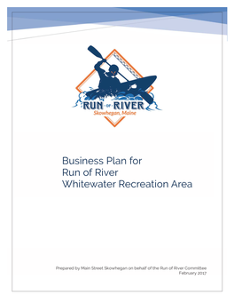 Business Plan for Run of River Whitewater Recreation Area