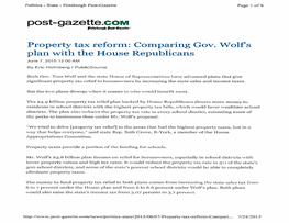 Property Tax Reform: Comparing Gov