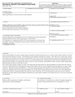 Improving Pathways to Transit for Persons with Disabilities (PDF)