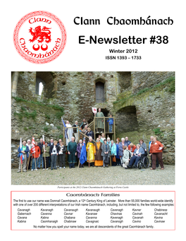 Clann Chaomhánach E-Newsletter #38.Pdf