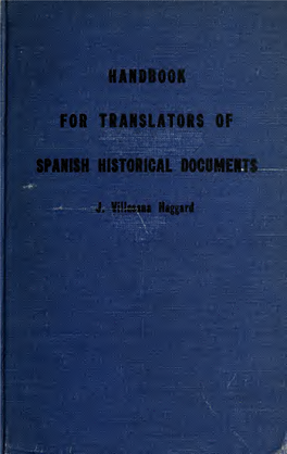 Handbook for Translators of Spanish Historical Documents