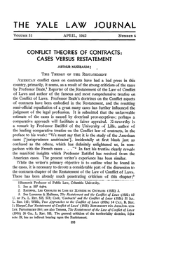 Conflict Theories of Contracts: Cases Versus Restatement