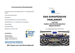 Das Europäische Parlament Entscheidet Über Die EU-Gesetzgebung Im „Mitentscheidungsverfahren“ Gemeinsam Mit Dem Ministerrat