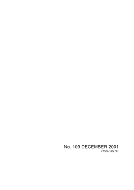 No. 109 DECEMBER 2001