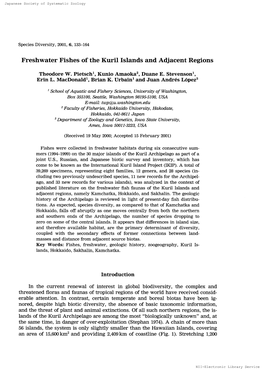 Freshwaterfishes of the Kuril Islands and Adjacentregions