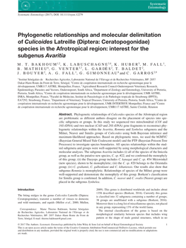 Phylogenetic Relationships and Molecular Delimitation of Culicoides Latreille (Diptera: Ceratopogonidae) Species in the Afrotrop