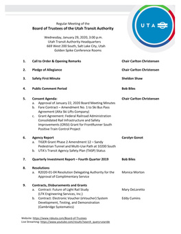 Board of Trustees of the Utah Transit Authority