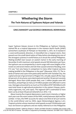 Whethering the Storm the Twin Natures of Typhoons Haiyan and Yolanda