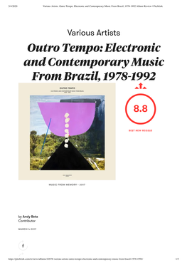 Electronic and Contemporary Music from Brazil, 1978-1992 Album Review | Pitchfork