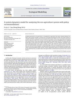 A System Dynamics Model for Analyzing the Eco-Agriculture System with Policy Recommendations