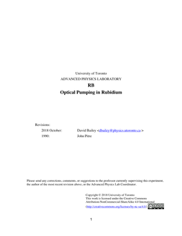 RB Optical Pumping in Rubidium