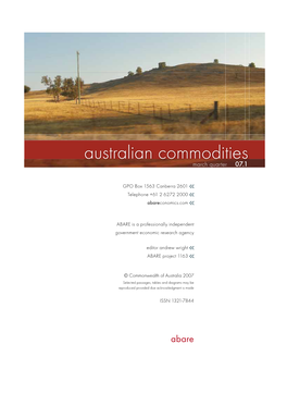 Australian Commodities March Quarter 07.1