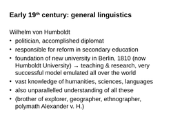 Early 19Th Century: General Linguistics