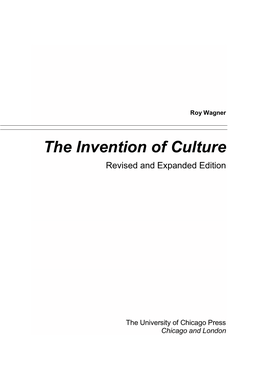 The Invention of Culture