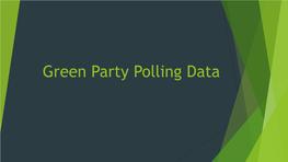 Green Party Polling Data Public Opinion Polls: Red C- Sunday Business Post) (First Preference Voter Intentions)