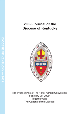 2009 Journal of the Diocese of Kentucky D I