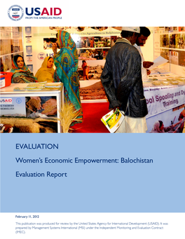 EVALUATION Women's Economic Empowerment: Balochistan