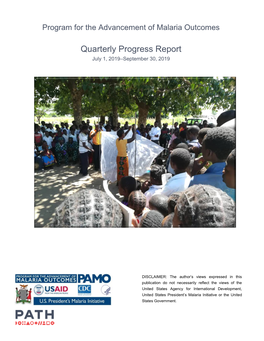 Quarterly Progress Report July 1, 2019–September 30, 2019