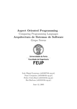 Aspect Oriented Programming -- Comparing Programming Languages