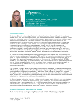 Lindsey Gilman, Ph.D., P.E., CFEI Managing Engineer | Thermal Sciences 1075 Worcester St