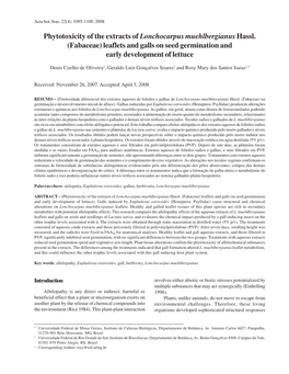 Phytotoxicity of the Extracts of Lonchocarpus Muehlbergianus Hassl