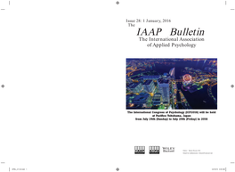 IAAP Bulletin the International Association of Applied Psychology