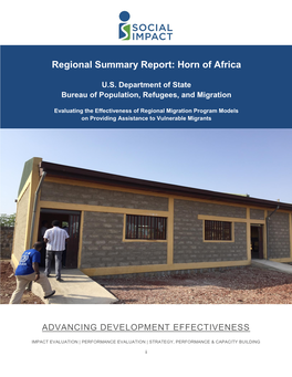 Regional Summary Report: Horn of Africa