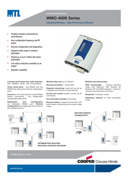 WMO-400S Series Industrial Wireless - High Performance Modem