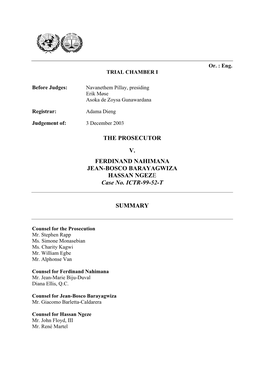 ICTR Prosecutor V. Ferdinand Nahimana.Pdf