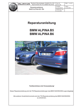 Reparaturanleitung BMW ALPINA B5 BMW ALPINA B6