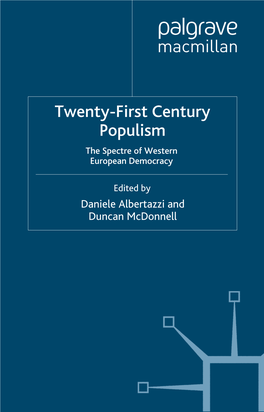 Twenty-First Century Populism the Spectre of Western European Democracy