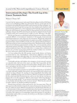 Interventional Oncology: the Fourth Leg of the Cancer Treatment Stool