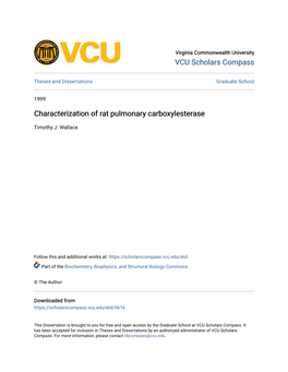 Characterization of Rat Pulmonary Carboxylesterase